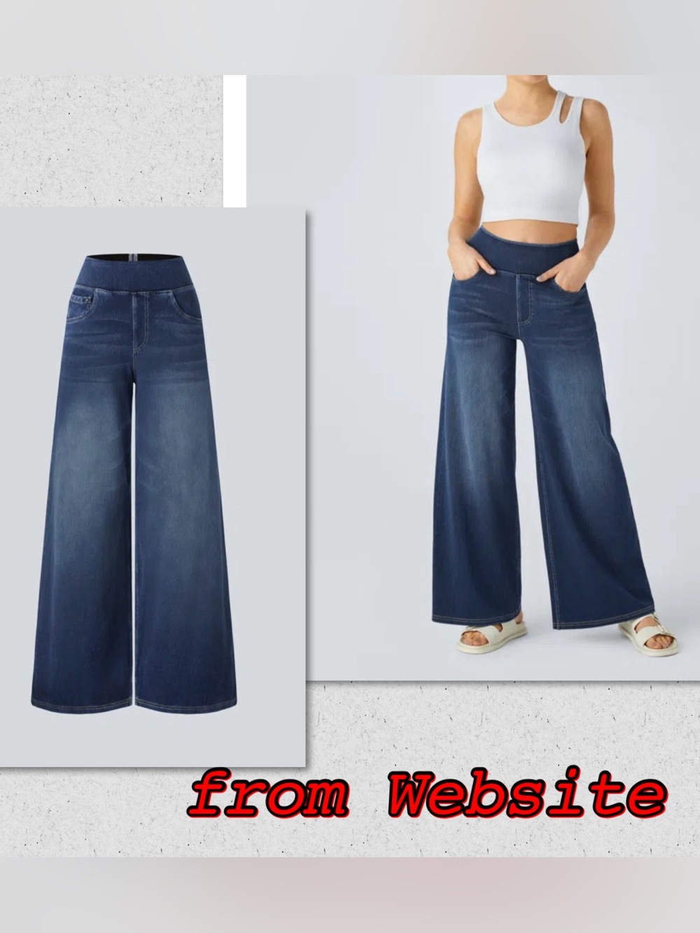 Halara Flex High Waisted Pockets Baggy Wide Leg Jeans Size Small